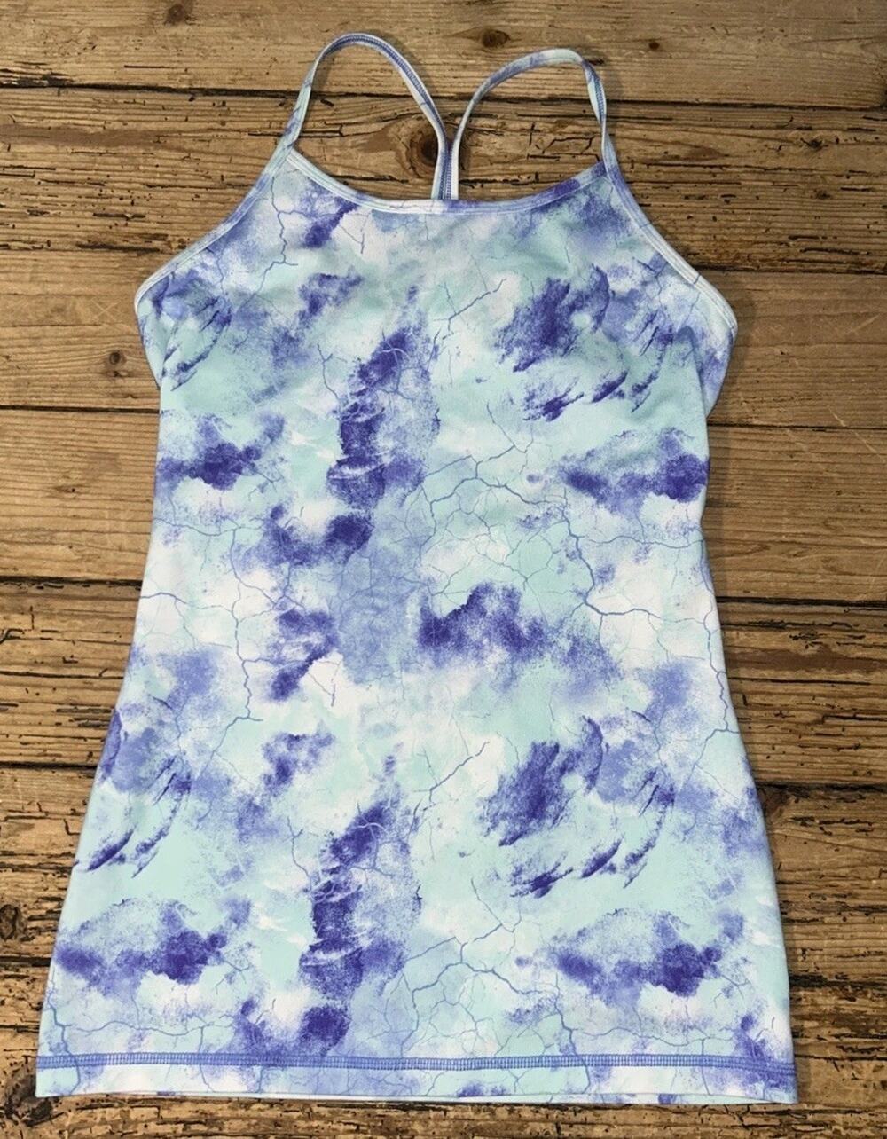 Ivivva By Lululemon Girls Szie 14 Blue/Purple Tie Dye Y-Tank NWOT